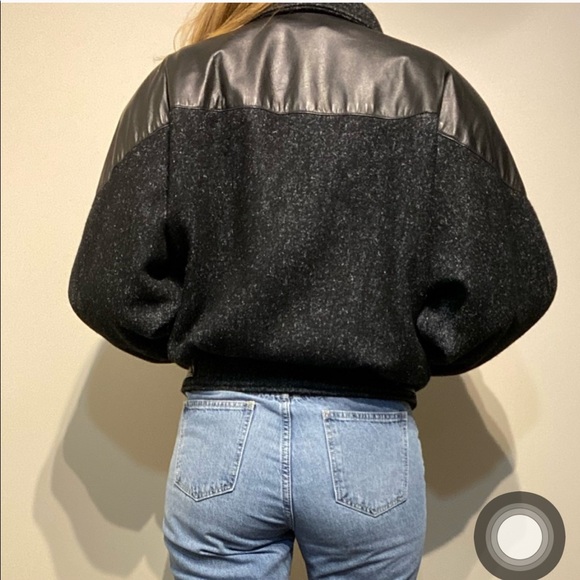 Vintage Wool & Leather Bomber Jacket - Picture 10 of 13